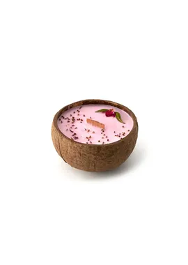 Candle in coconut - fragrance Plum, rose & patchouli 350 ml