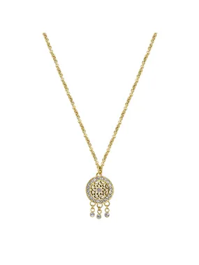 Chakra Dream Catcher Gold Plated Necklace BHKN096