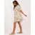 Women's white and beige dress with ruffles