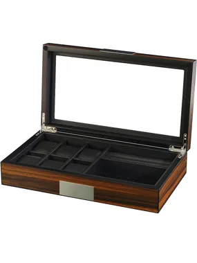 Rothenschild watches & jewelry box RS-2378-EB for 6 watches + 2 compartments