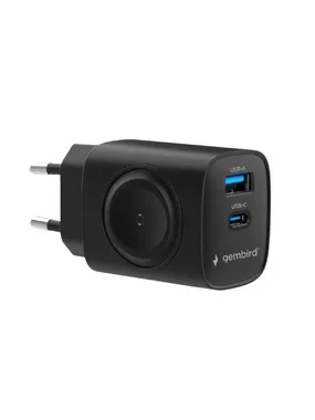 USB-A USB-C charger 20W PowerDelivery Quick Charge 3.0, black