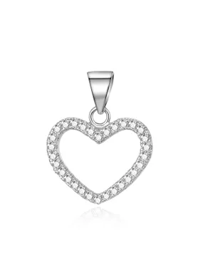 Delicate silver pendant with zircons Heart AGH743