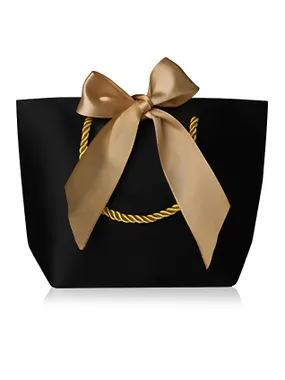 Black Gift Bag With Gold Ribbon with