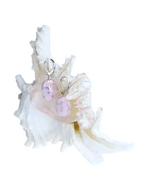 Tender Pink Lace earrings made of Lampglas pearls with pure EP2 silver