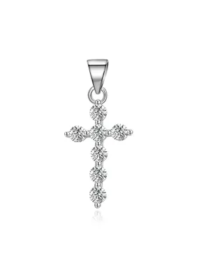 Shiny silver cross pendant AGH762