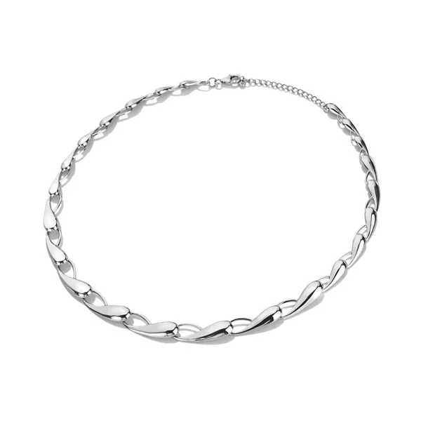 Distinctive silver necklace Tide DN194