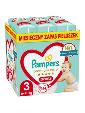 PAMPERS Premium Pants autiņbiksītes 3.izmērs, 6-11kg, 144gab