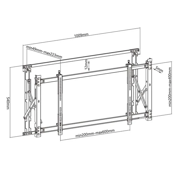 Maclean MC-845 televizora sienas stiprinājuma kronšteins universāls 46" - 52" 35kg VESA LCD LED monitors regulējams