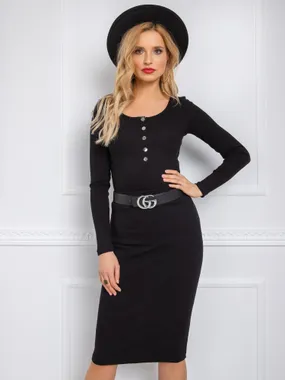 RUE PARIS Black pencil skirt.