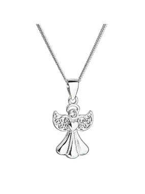 Silver Angel Necklace with Swarovski Crystal 32077.1