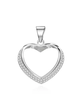 Delicate silver pendant Heart AGH766