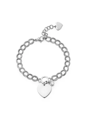 Unmissable steel bracelet with a heart My love SYL21