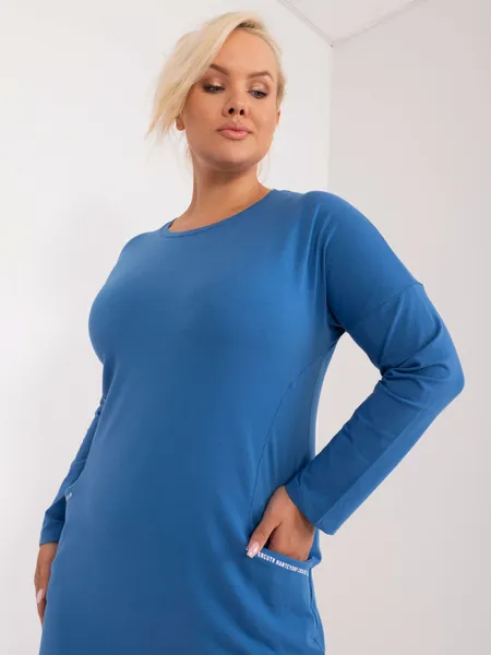 Women's dark blue plus size tunic