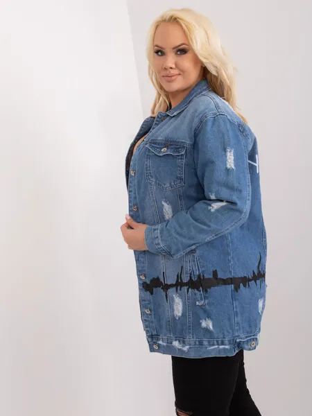 Women's blue plus size jacket