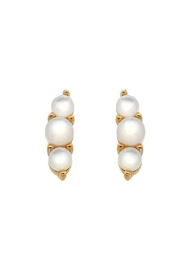 Charming Jac Jossa Soul DE761 Diamond and Pearl Gold Plated Earrings