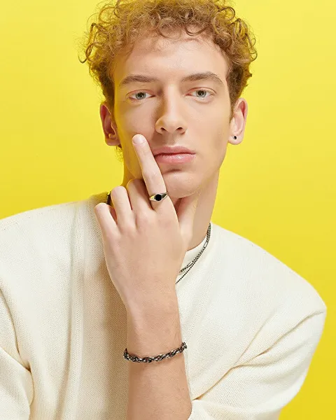 Modern steel ring for men Ripple SRP36