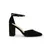 Suede black pumps with a block heel