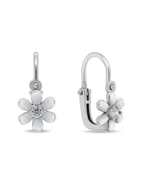 Design girl's silver earrings Flowers EA193W