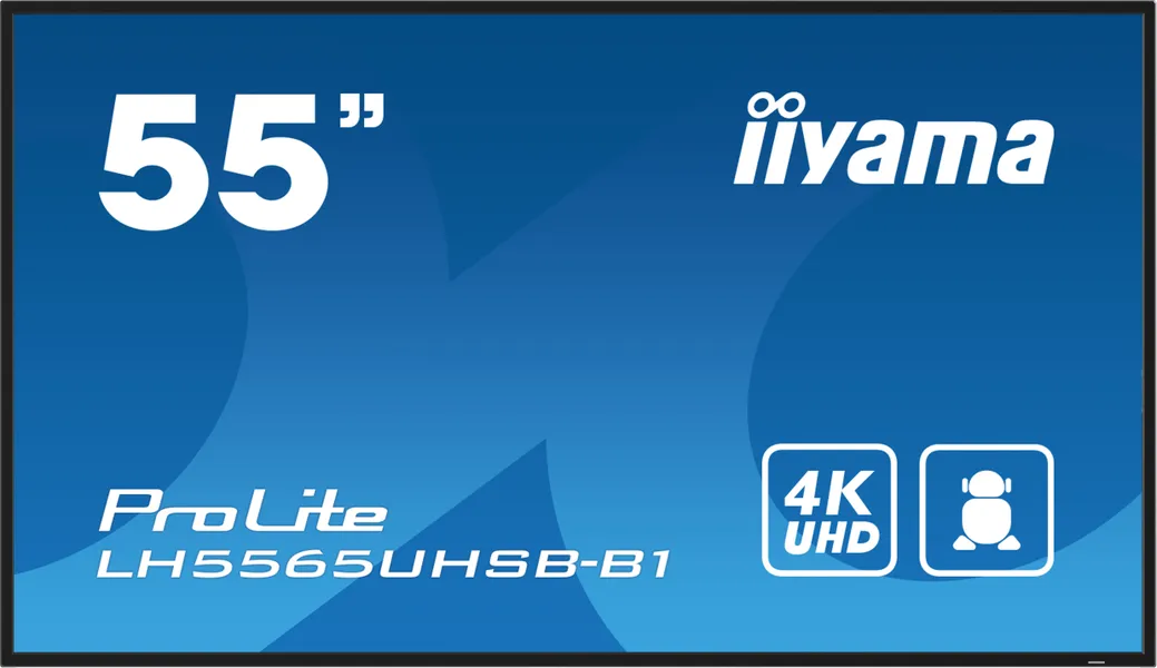 iiyama LH5565UHSB-B1 apzīmējumu displejs Kioska dizains 138,7 cm (54,6 collas) LED Wi-Fi 800 cd/m² 4K Ultra HD melns Iebūvēts procesors Android 11 24/7