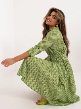 Women's light green shirt dress