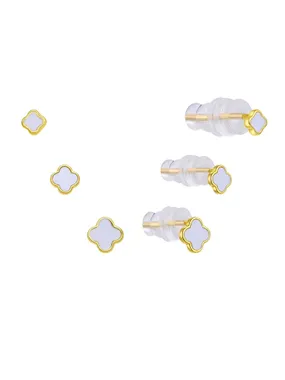 SET OF GOLD-POUTED STUD EARRINGS E0004643 (3 Pairs of Earrings)