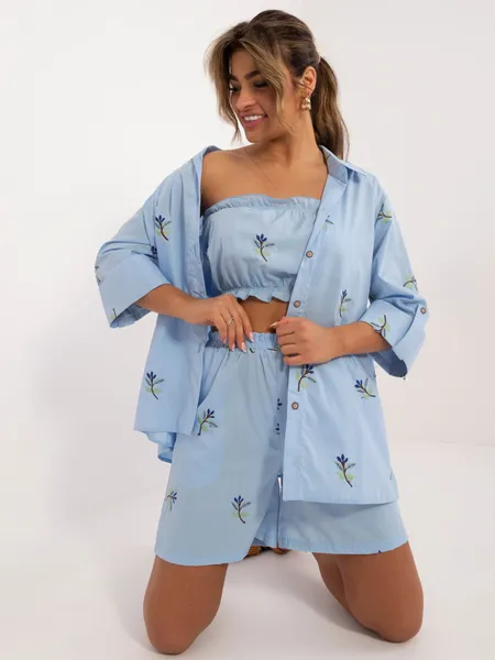 Women's light blue summer set