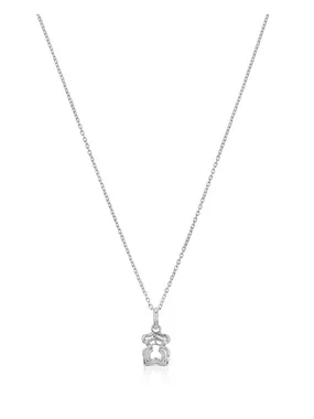 Charming Silver Bickie Teddy Bear Necklace 1004018000 (Chain, Pendant)