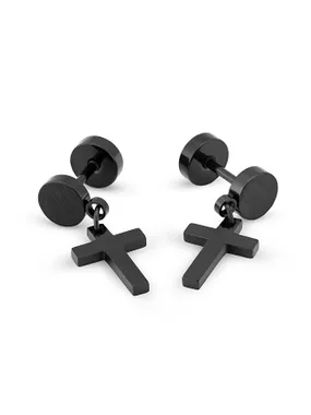 Stylish steel earrings Cross KS-141