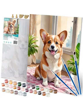 Painting image by numbers 40x50 cm Massido Dog Corgi