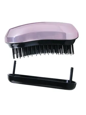 Brush & Go compact hair brush with Metallic Pink cap