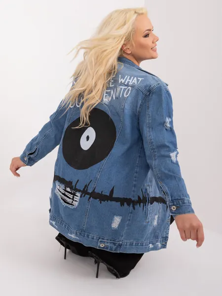 Women's blue plus size jacket