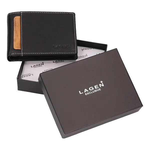 Men's leather wallet 25070222 BLK