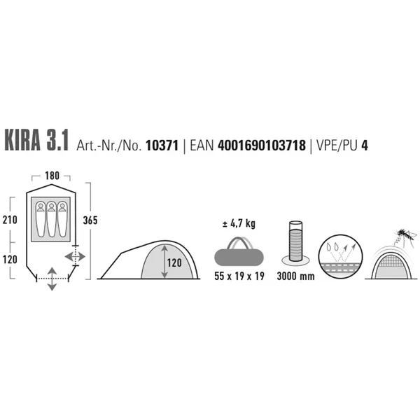 Dome tent Kira 3.1