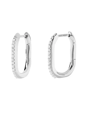 Modern silver earrings with zircons SPIKE Silver AR02-571-U