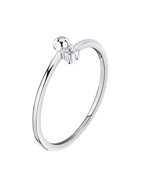 Minimalist silver ring with zircon Silver LPS03AWV070