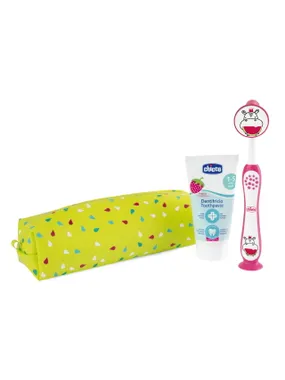 Always Smiling Travel Set Toothpaste 50ml + Toothbrush + Case 3-6l Hippo