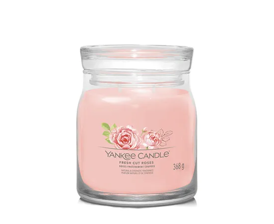 Aromatic candle Signature glass medium Fresh Cut Rose with 368 g