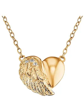 Gold-plated silver necklace with heart and zircons ERN-LILHW-G