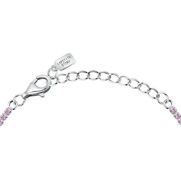 Silver tennis bracelet with pink zircons Silver LPS05AWV32