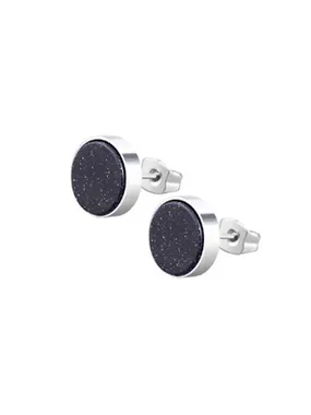 Fashion steel earrings with black crystals VABXYE005