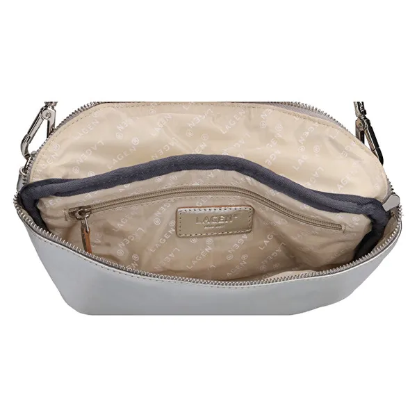 Women's leather waist bag BLC-24-2815 SILVER