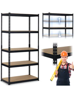 Metal warehouse rack 183 x 90 x 45 cm Humberg HR-700 black
