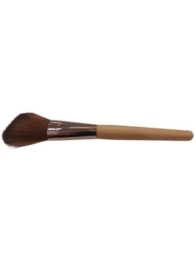 A blush brush with a long handle