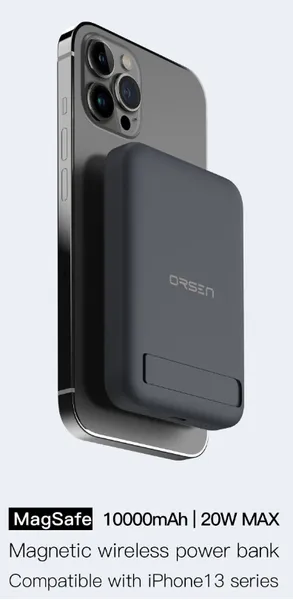 Orsen EW52 Magnetic Wireless Power Bank 10000mAh Black