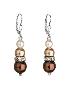 Bronze bead earrings with crystals 31150.3