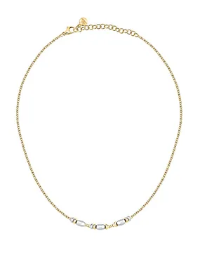 Gold-plated bicolor necklace with beads Colori SAXQ06