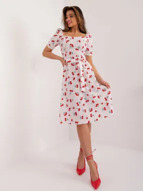 Women's white dress with a print