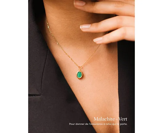 SCENTED CANDLE 50H Necklecí with Malachite le Pouvoir de Pierresses Blue Flower 323078