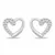 Charming silver jewelry set Hearts with zircons SET259W (necklace, earrings)