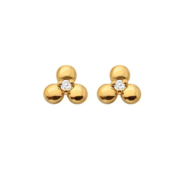 Beautiful Gold Plated Jac Jossa Soul DE760 Diamond Earrings